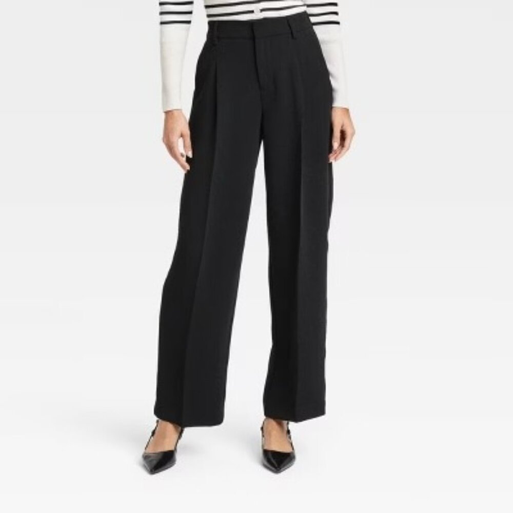 a new day black wide leg dress pant